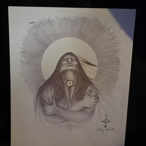 “Oh Great Spirit” by Johnny Tiger Jr. – Double Signed 1988 Print – $250